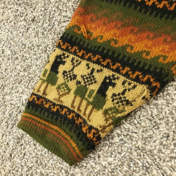 Alpaca Connection Sweater Wool Aztec Southwestern Tribal Hooded Full Zip Sz XL - Picture 6 of 9